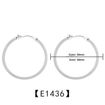 New 925 Sterling Silver Earrings Matte Circle Stud Earrings