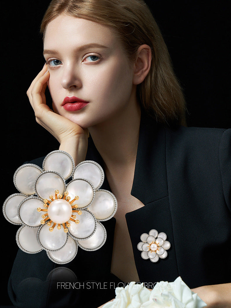Pearl Flower Brooch Camellia Corsage, Women's Versatile Accessories Birthday Gifts, Christmas Gifts, New Year Gifts
