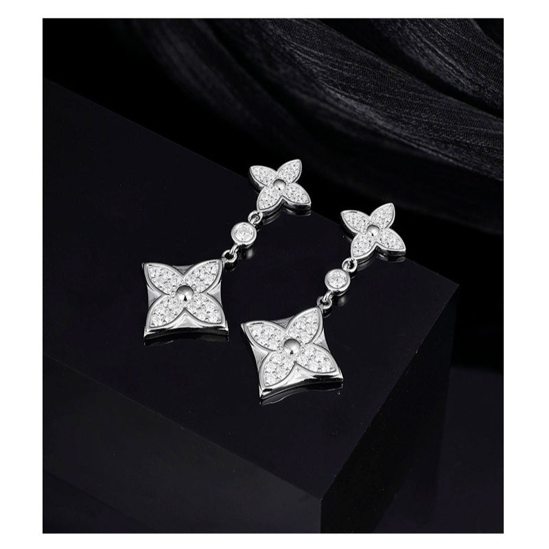 925 Sterling Silver Zirconium Personalized Trend Stud Earrings