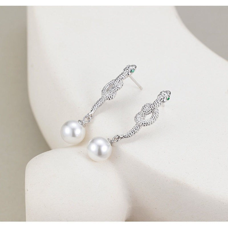 Spirit Snake Earrings Women's S925 Sterling Silver Niche Design Zodiac Has Snake Natal Year Earrings