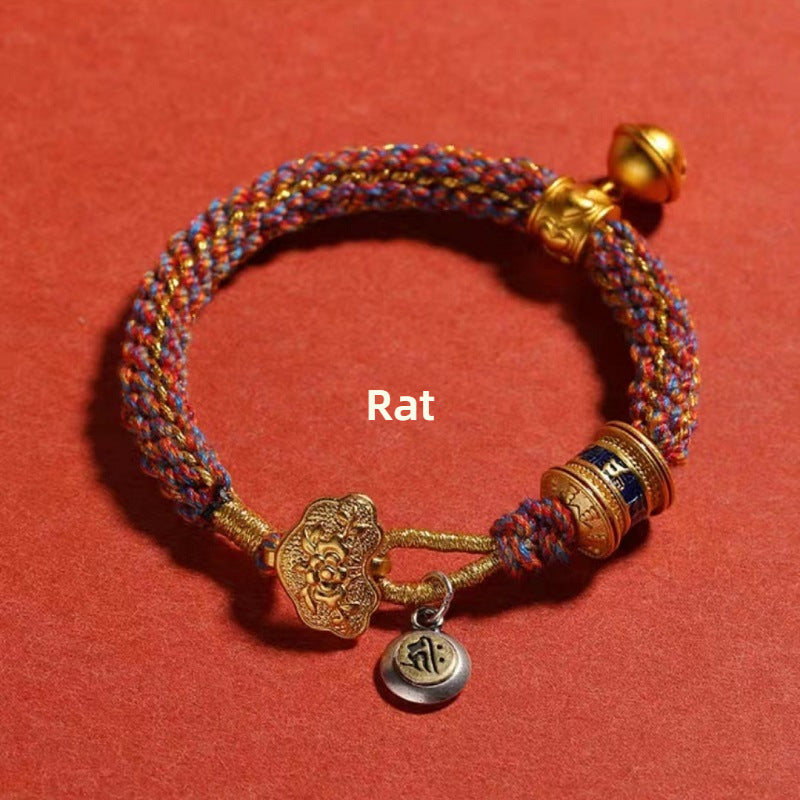 Buddha Life Zodiac Natal Buddha Woven Hand Rope Ping An Natal Year Bracelet