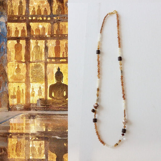 Dunhuang Natural Stone Beaded Bracelet Chinese Necklace for Women