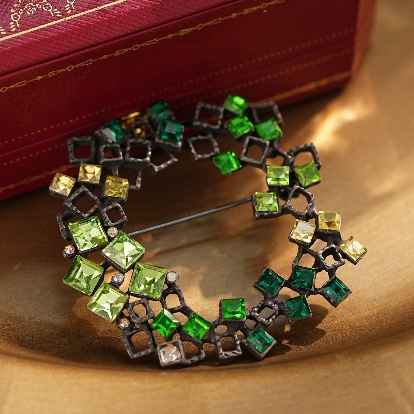 Crystal Circle Brooch