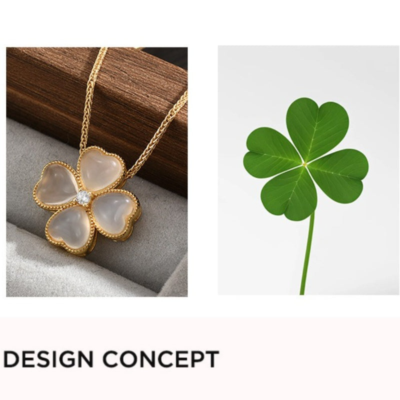 Dapaza S925 Sterling Silver Necklace Clover Necklace Versatile Pendant