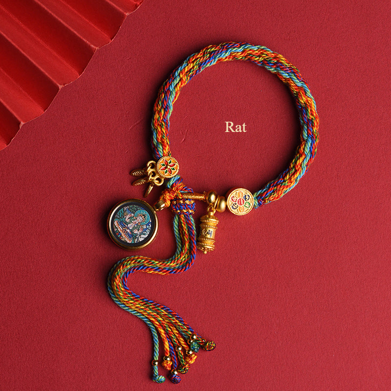 Buddha Life Eight Patron Saints of Tibetan Thangka, Tibetan Thangka Hand Rope