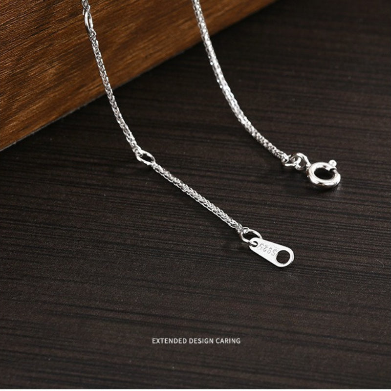 High Sense S925 Silver Necklace Natural Aquamarine Light Luxury Niche Pendant Sugar Cube Fashion High Sense Collarbone Chain