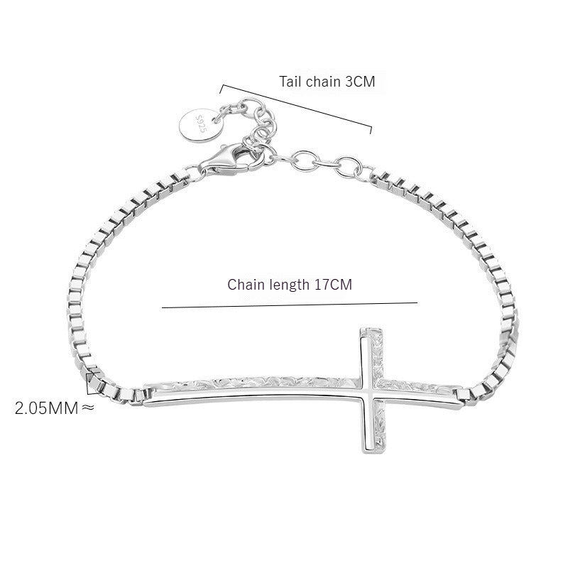 925 Sterling Silver Cross Bracelet