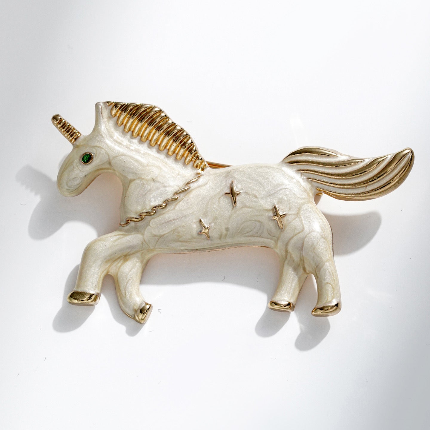 Enamel Unicorn Horse Brooch – Zodiac Animal Lapel Pin Fantasy Jewelry