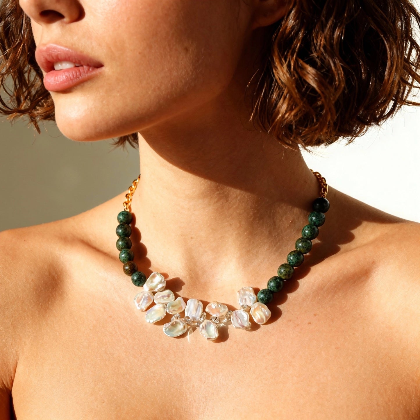 Vintage Petal Baroque Pearl Necklace