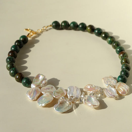 Vintage Petal Baroque Pearl Necklace