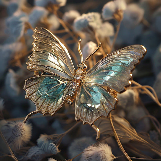 Elegant Blue Enamel Butterfly Brooch – Luxury Insect Jewelry Pin