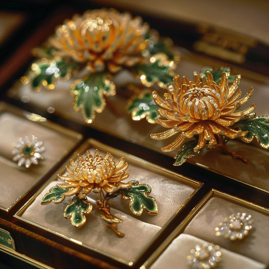 Elegant Chrysanthemum Brooch – Floral Jewelry Pin for Coats & Dresses