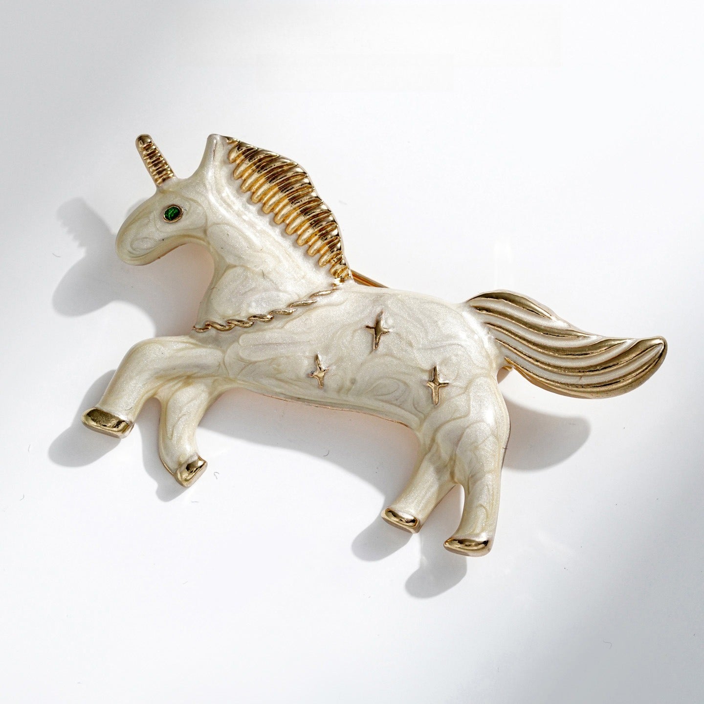 Enamel Unicorn Horse Brooch – Zodiac Animal Lapel Pin Fantasy Jewelry