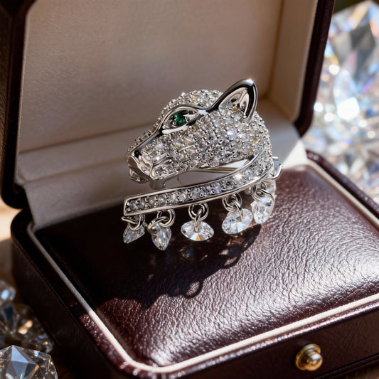 Luxury Leopard Head Brooch for Men