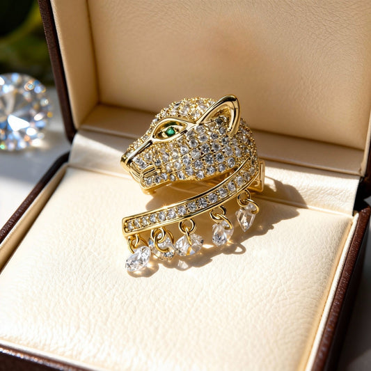 Luxury Leopard Head Brooch for Men