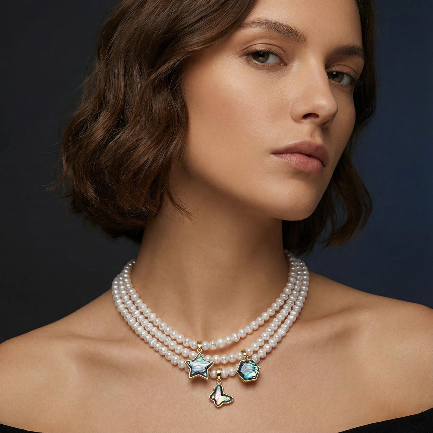 Natural Freshwater Pearl Heart Abalone Shell Pendant – Elegant Mother of Pearl Jewelry for Women