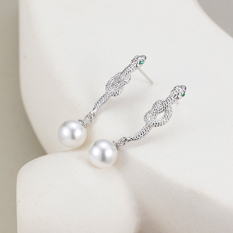 Spirit Snake Earrings Women's S925 Sterling Silver Niche Design Zodiac Has Snake Natal Year Earrings