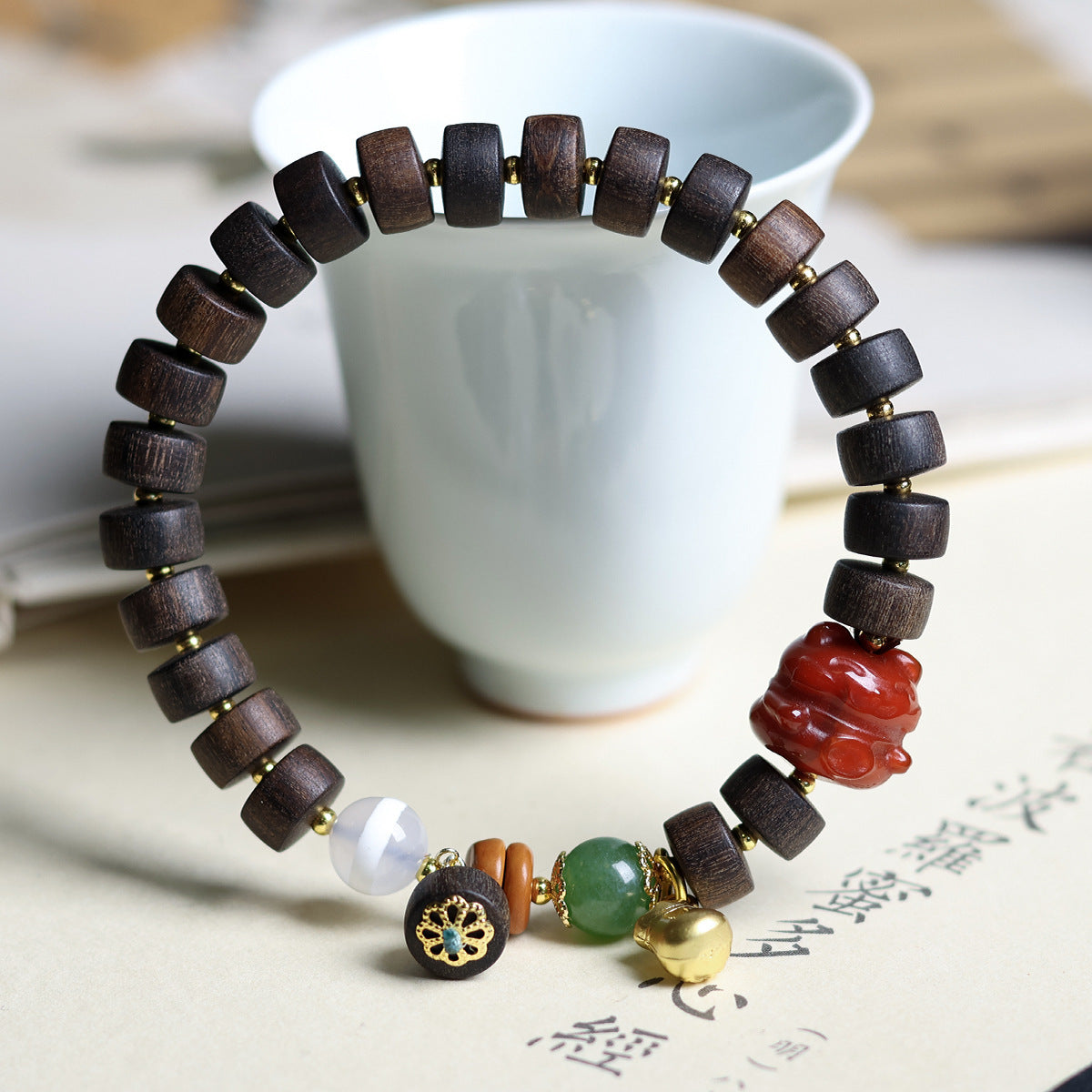 Buddha Life Agarwood Random Bead Bracelet Tibetan Beeswax Bead Bracelet