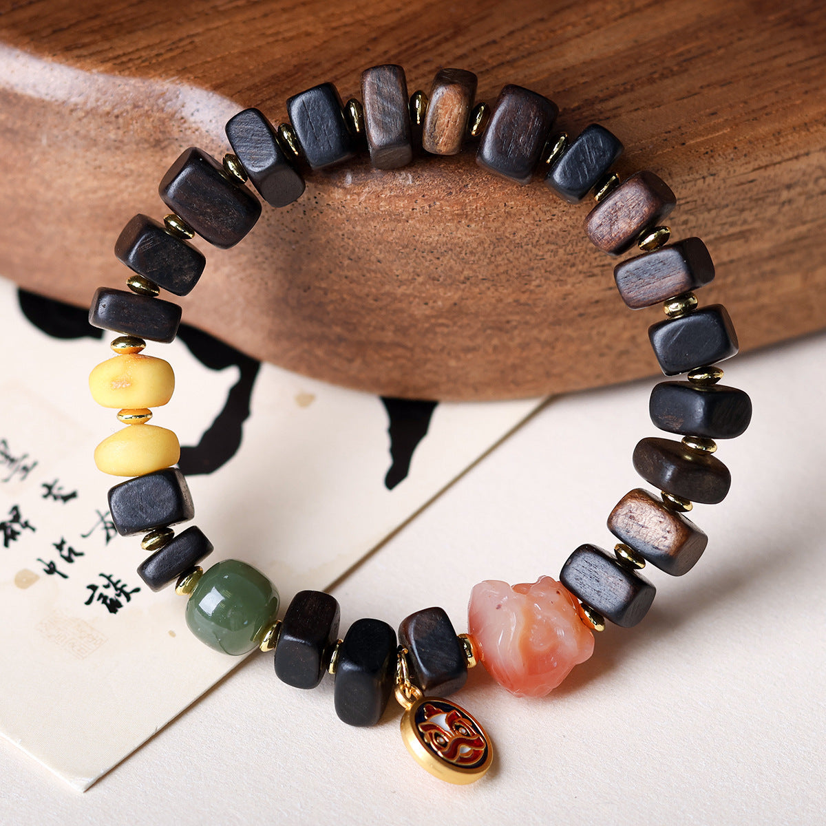 Buddha Life Agarwood Random Bead Bracelet Tibetan Beeswax Bead Bracelet