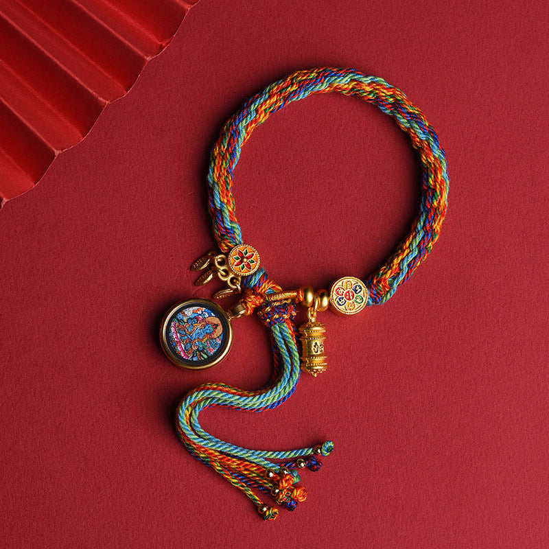 Buddha Life Eight Patron Saints of Tibetan Thangka, Tibetan Thangka Hand Rope