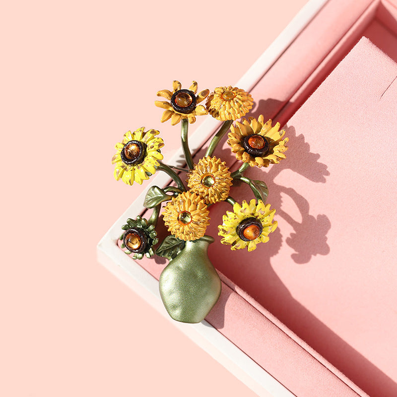 Vintage Van Gogh Sunflower Brooch