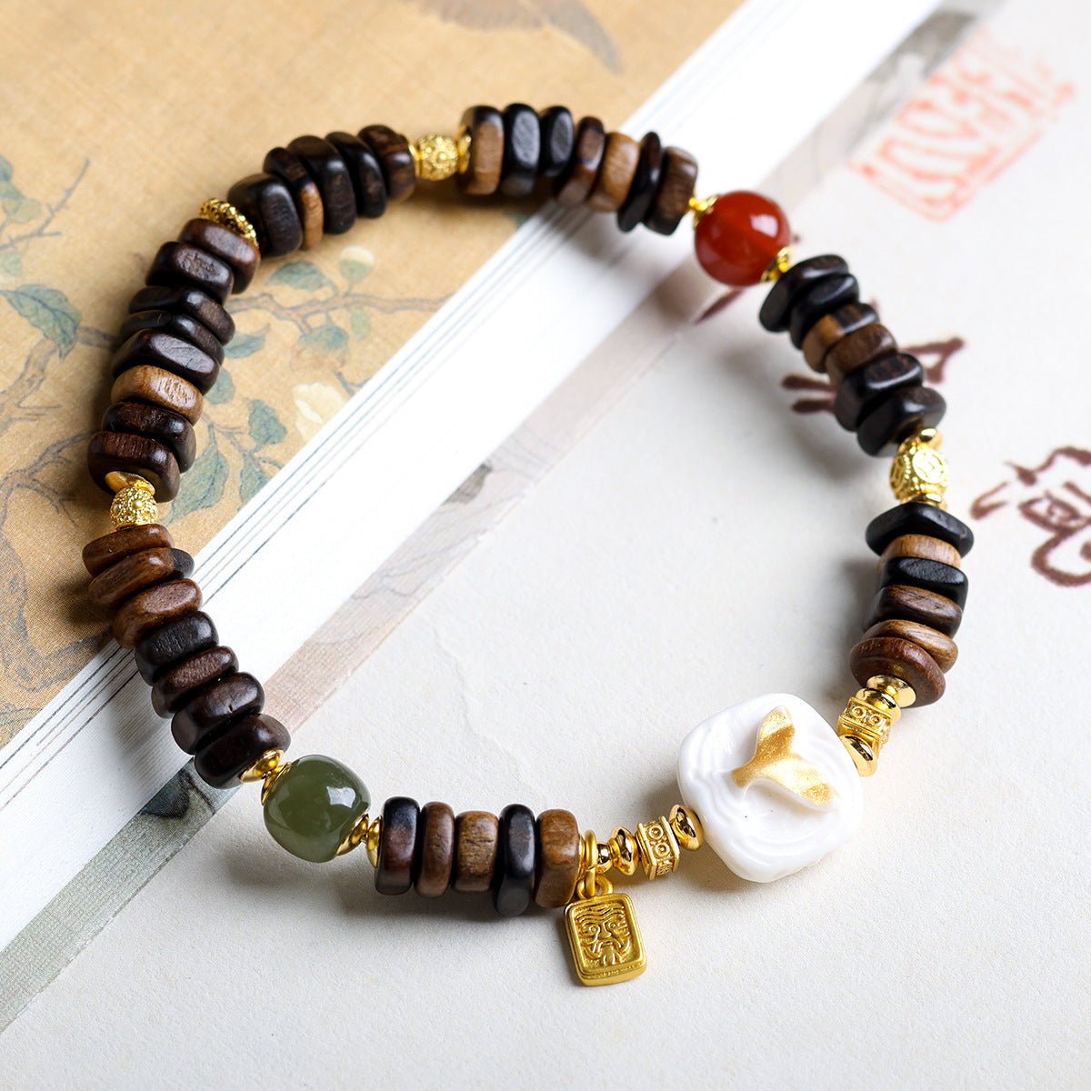 Buddha Life Agarwood Random Bead Bracelet Tibetan Beeswax Bead Bracelet