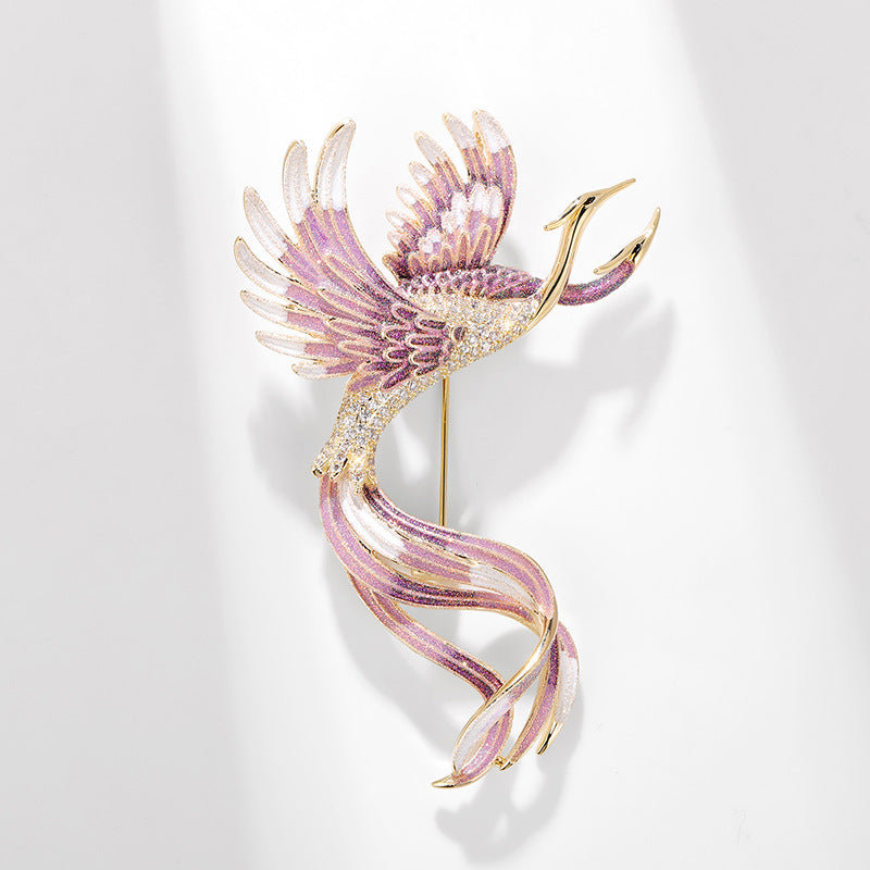 Chinese Style Colored Phoenix Brooch