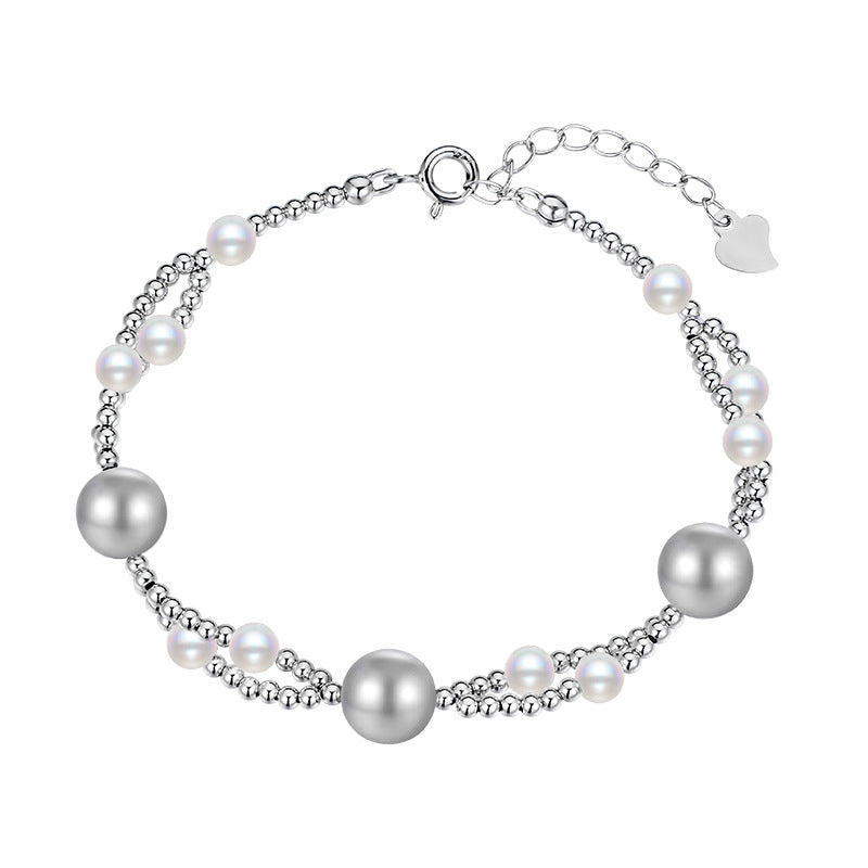 S925 Sterling Silver Pearl Bead Necklace