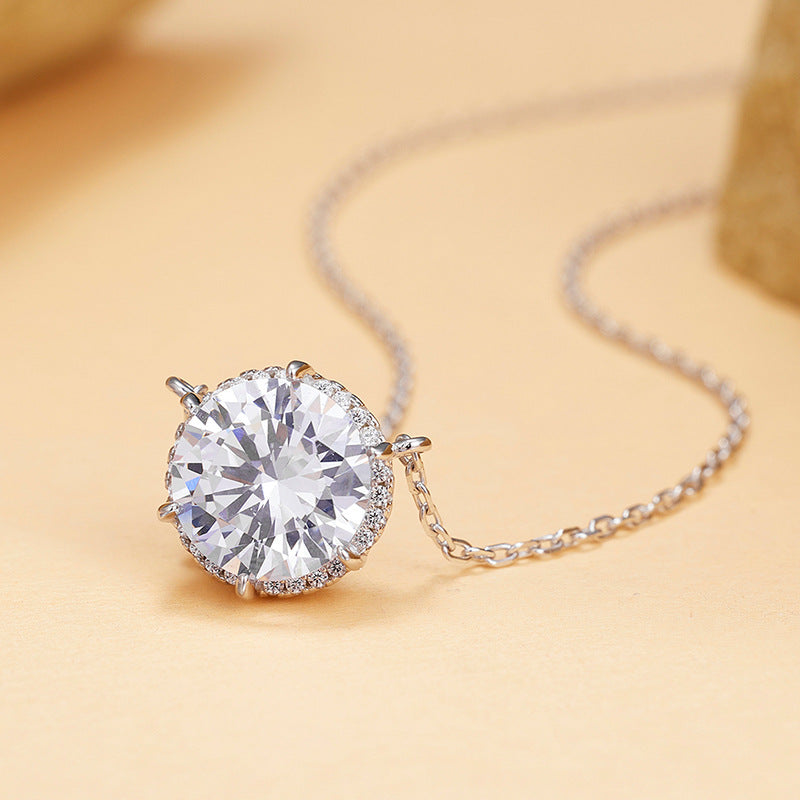 S925 Sterling Silver Necklace Female Niche Design Inlaid Zircon Collarbone Chain