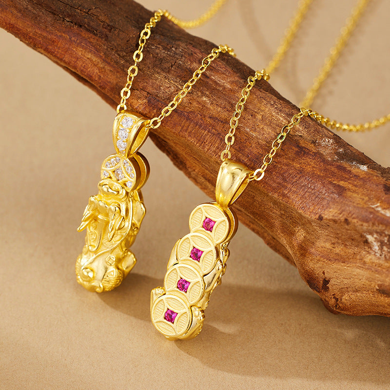 S925 Sterling Silver Pixiu Chinese Design Necklace