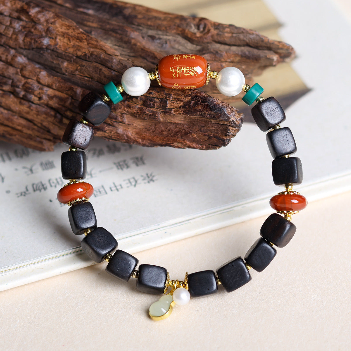 Buddha Life Agarwood Random Bead Bracelet Tibetan Beeswax Bead Bracelet