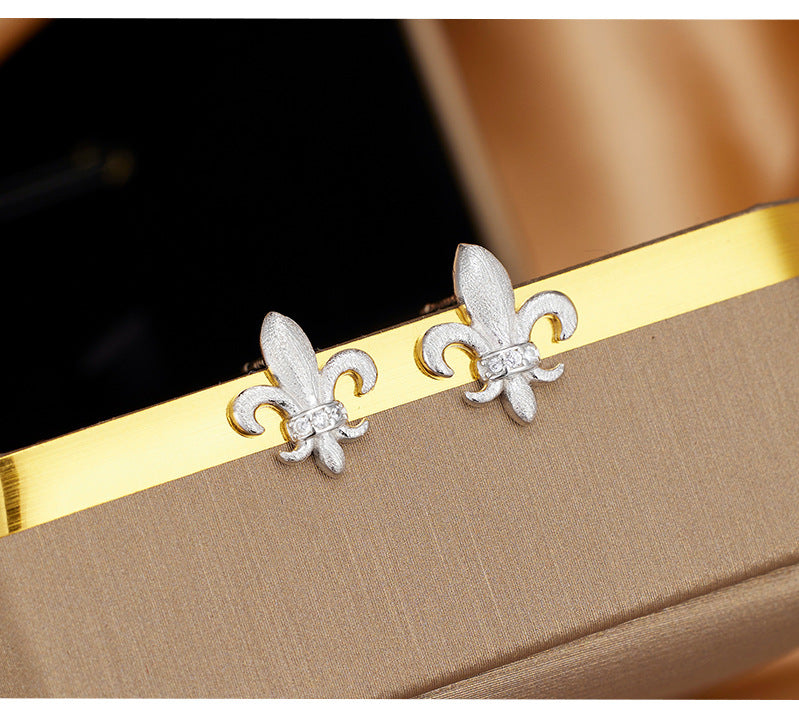 Dapaza S925 Sterling Silver Iris Matte Brushed Earrings