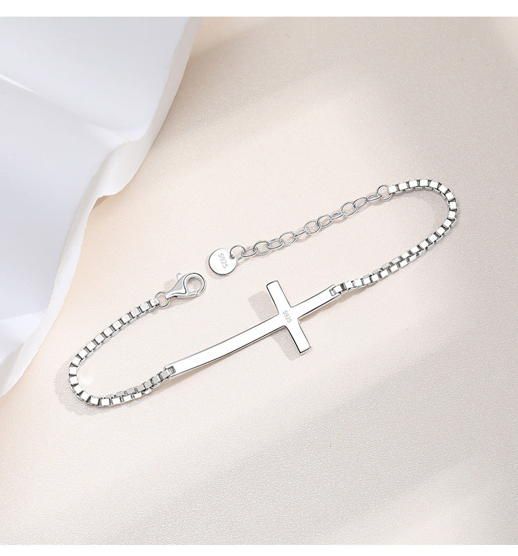 925 Sterling Silver Cross Bracelet