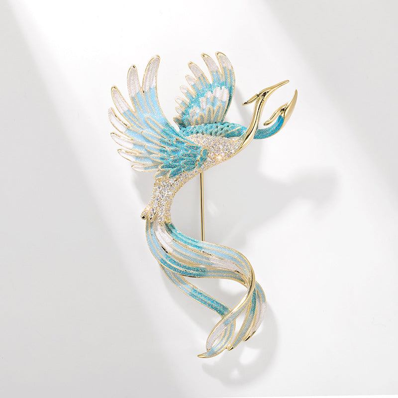 Chinese Style Colored Phoenix Brooch
