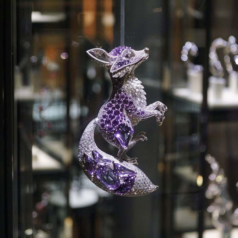 Natural Freshwater Pearl Cute Fox Brooch