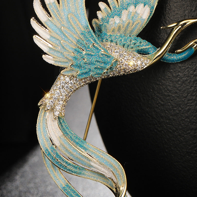 Chinese Style Colored Phoenix Brooch