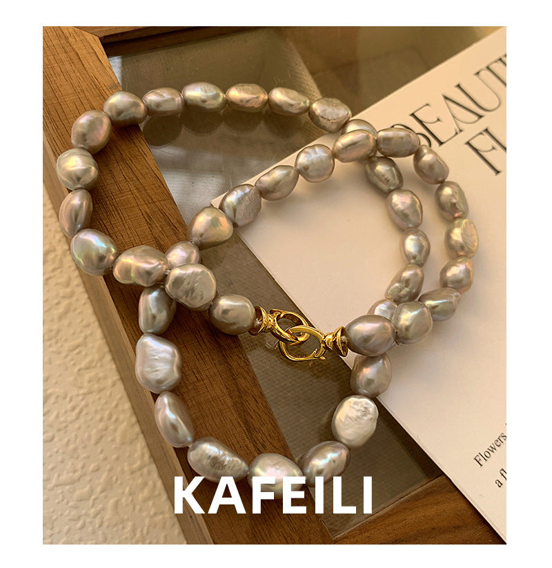 S925 Sterling Silver Baroque Pearl Necklace