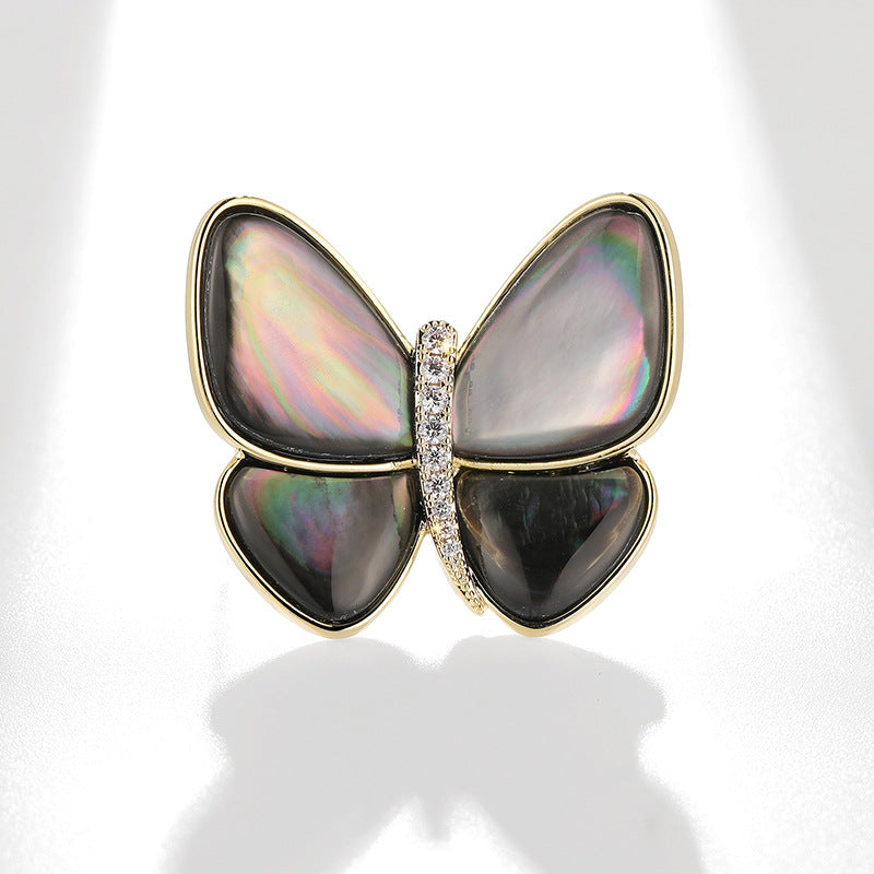 Break The Cocoon Into A Butterfly Natural Shell Butterfly Brooch