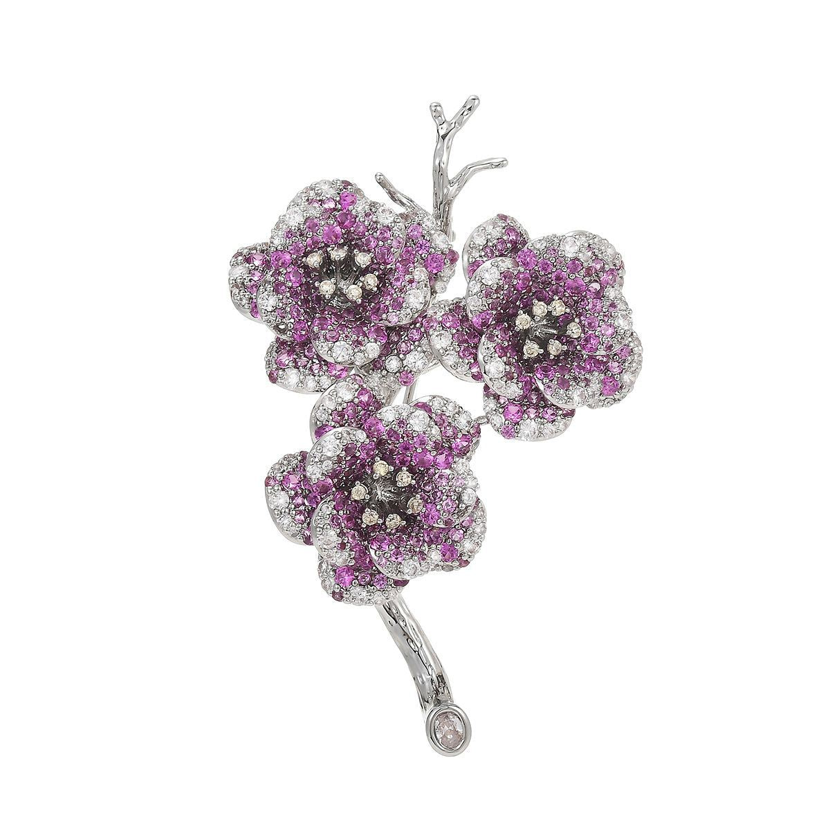 Purple Winter Plum Blossom Flower Brooch Christmas Gift, New Year Gift