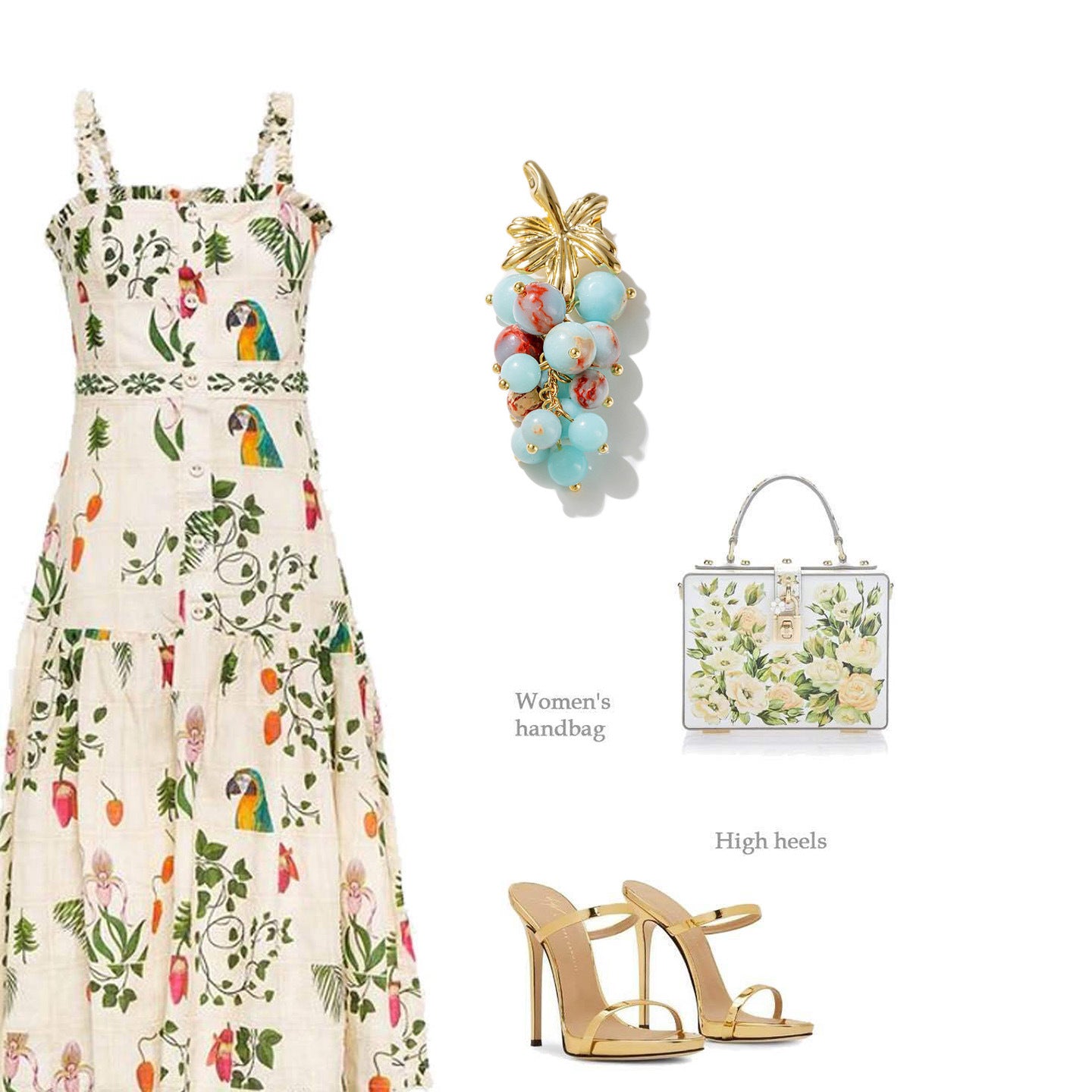 Tianhe Stone Grape Brooch Coat Anti-light Corsage Accessories