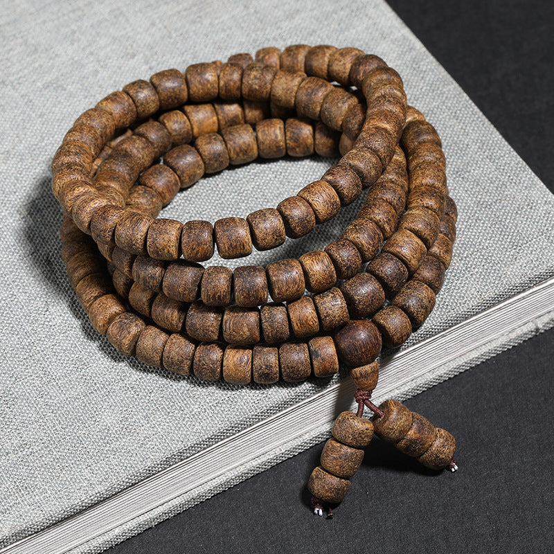Buddha Life Natural Agarwood Multi-Circle Buddhist Bead Bracelet for Men and Women