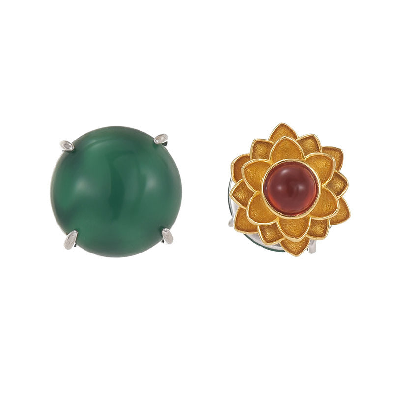 Stud Earrings, High-end Retro Temperament, New Chinese Double-sided Earrings, 925 Silver Needle Light Luxury Jewelry.