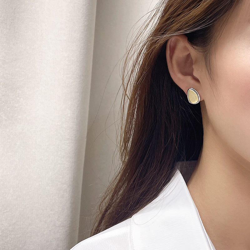 Dapaza S925 Silver Geometric Elliptical Earrings