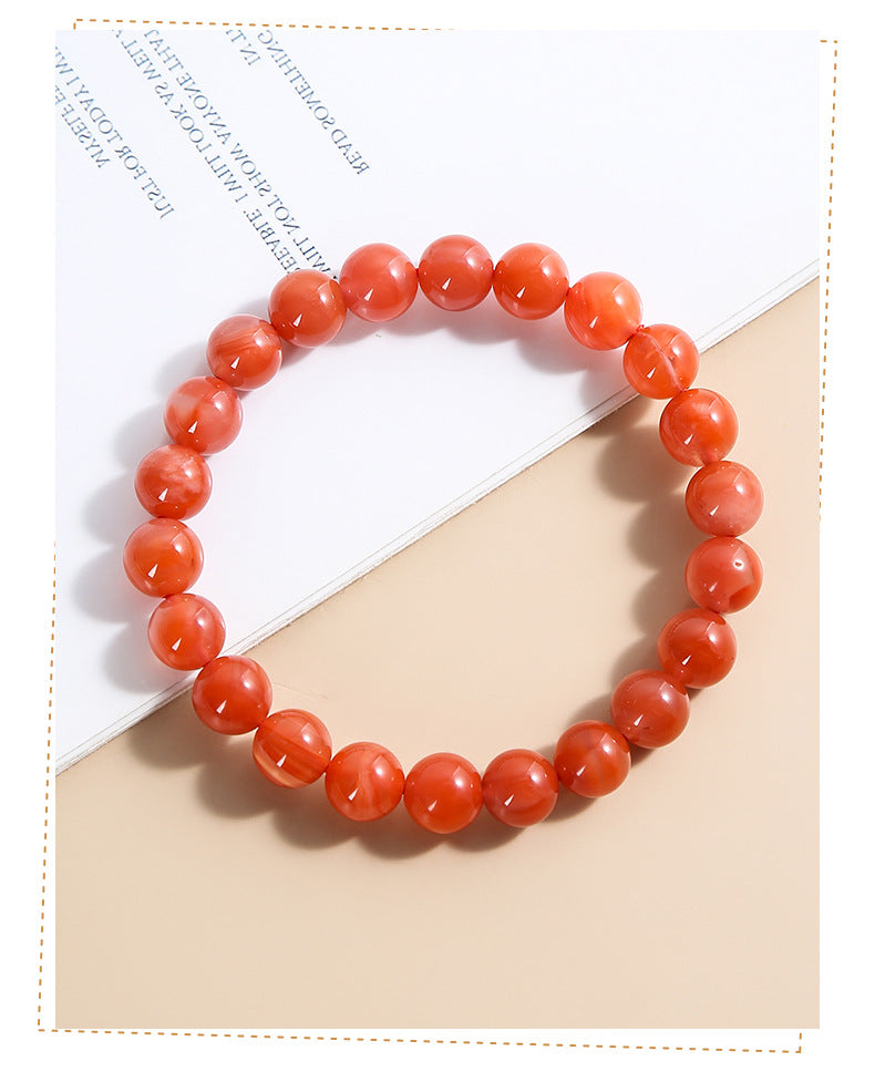 Buddha Life Natural South Red Agate Single Circle Bracelet