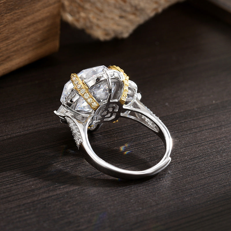 S925 Sterling Silver Camellia J Ring Atmospheric High Sense Versatile Temperament Flower Women's Opening Ring