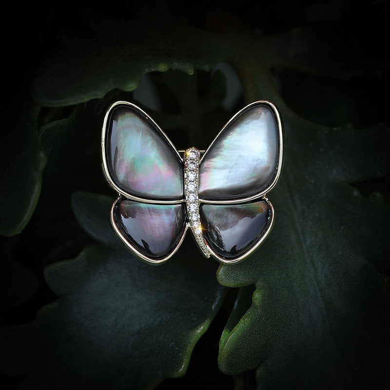 Break The Cocoon Into A Butterfly Natural Shell Butterfly Brooch