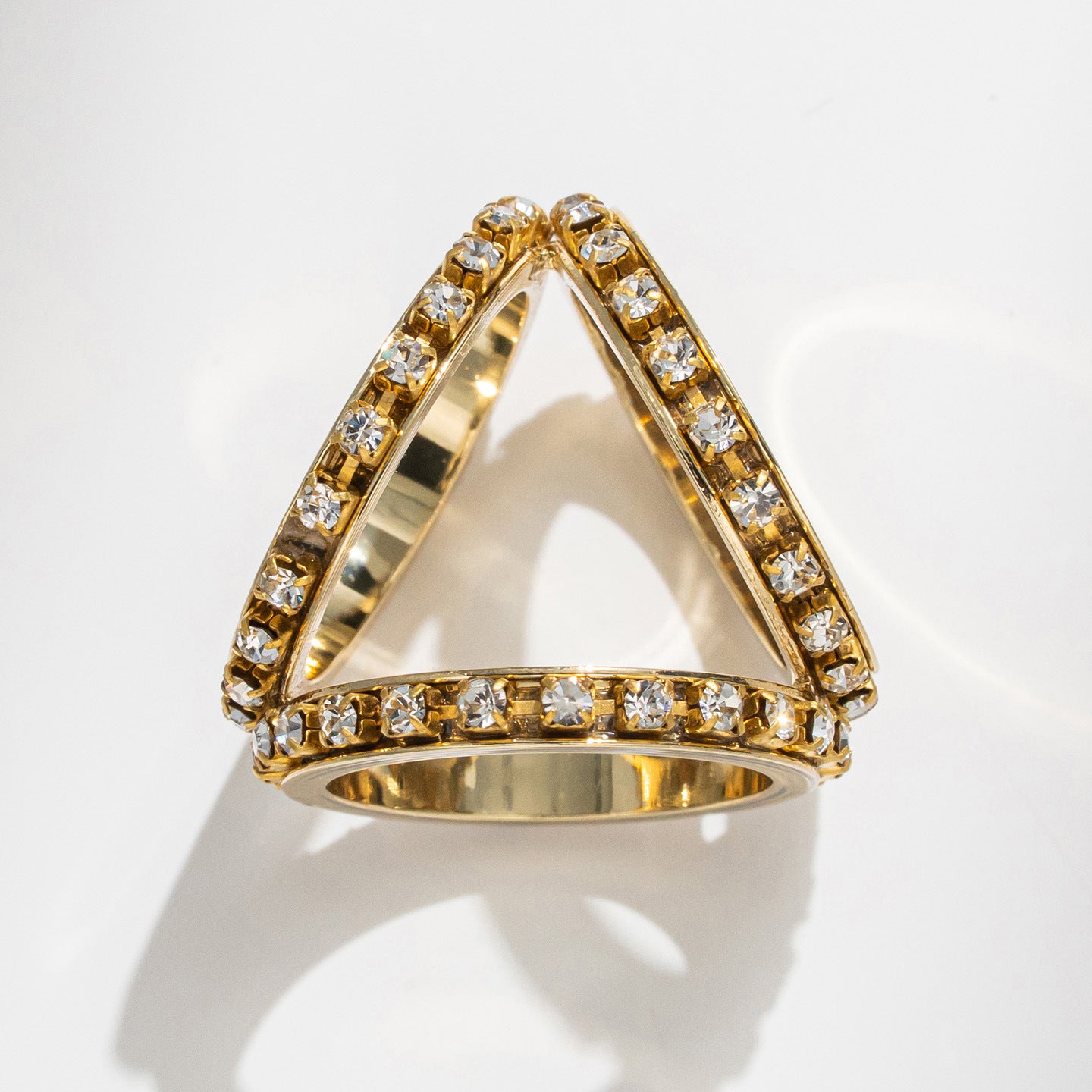 Color Crystal Three-ring Silk Scarf Buckle, Diamond-set Fashionable and Simple Accessories