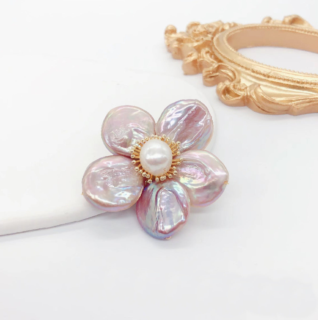 Baroque Pearl Flower Brooch