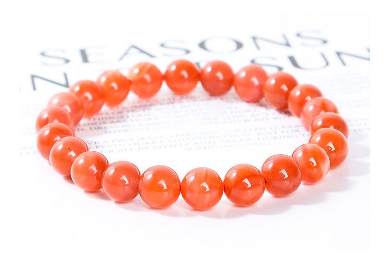 Buddha Life Natural South Red Agate Single Circle Bracelet