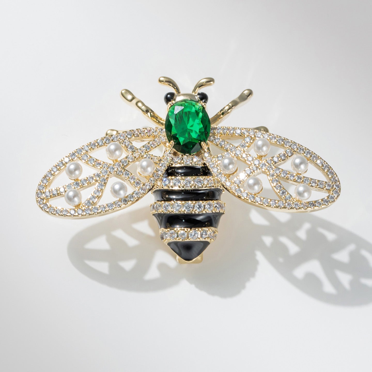 Emerald Bee Brooch